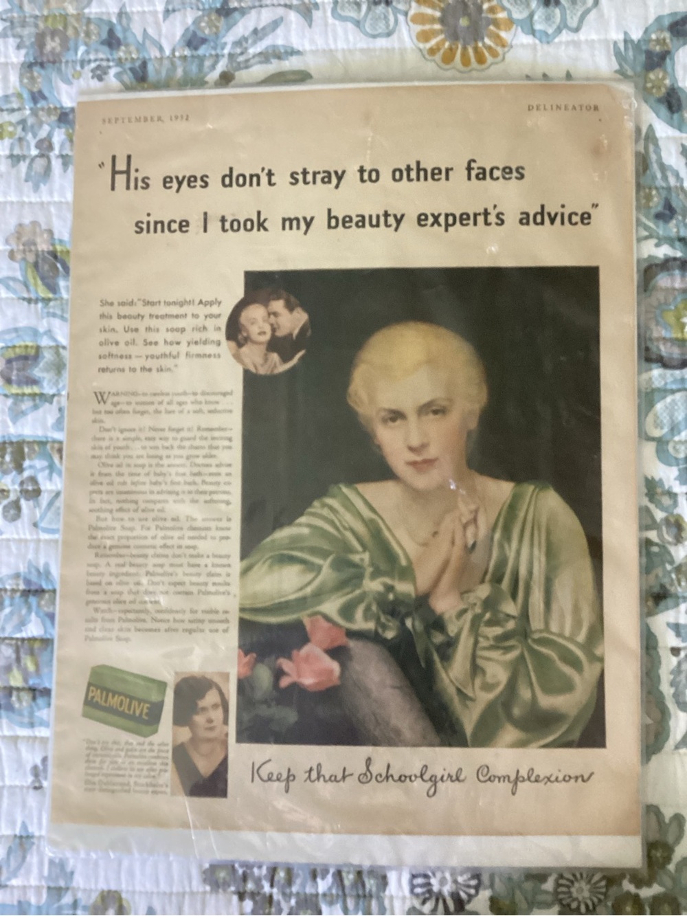 Vintage Palmolive Soap Advertisement from 1932